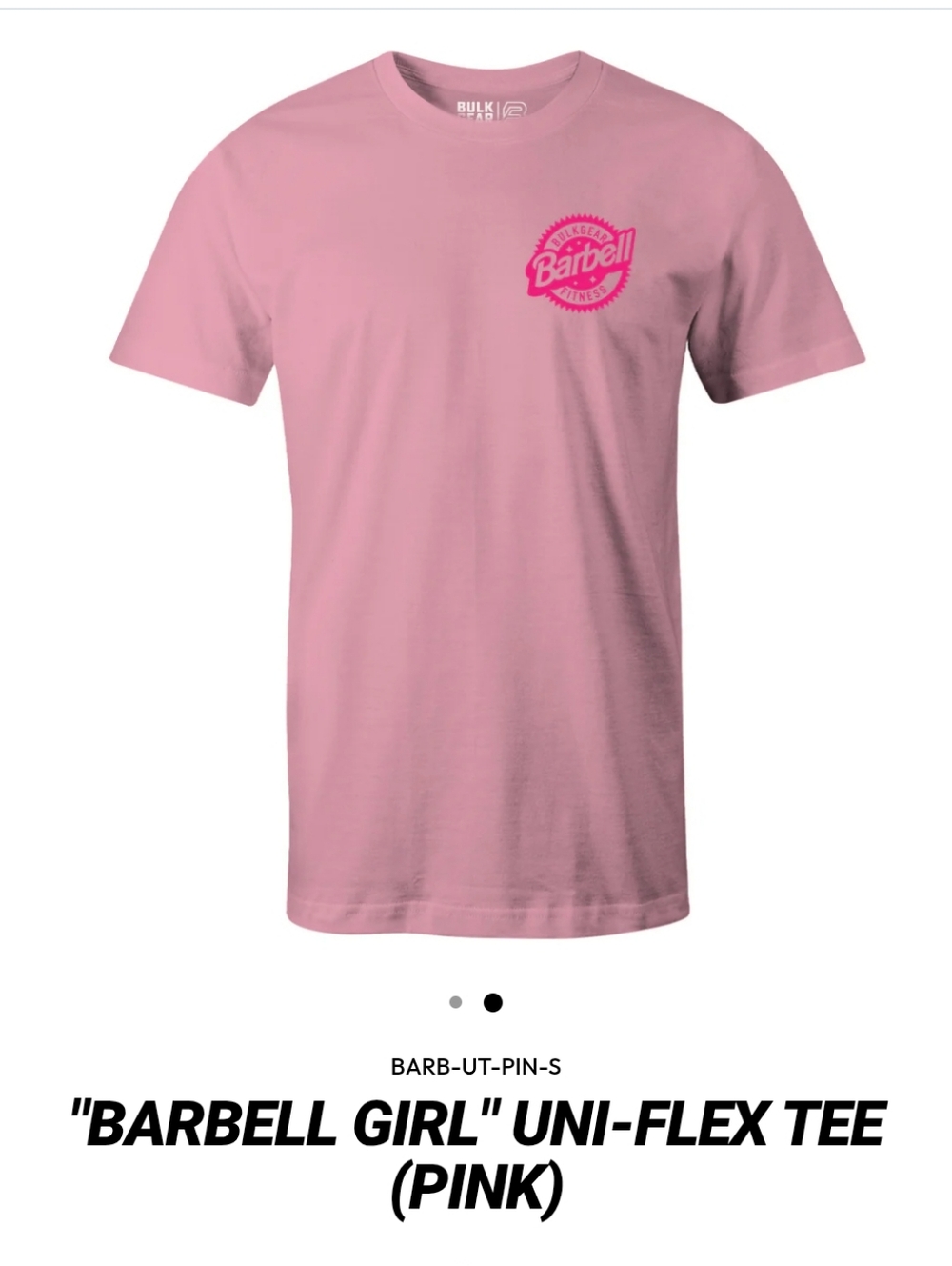 Bulkgear Fitness Barbie Barbell Girl Uni-flex Pink Workout Tee